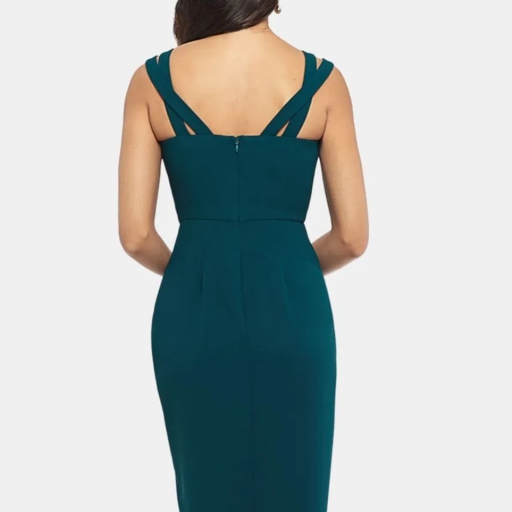 Women’s Formal Dress Size 14 XSCAPE Green Classic Square Neck Evening Gown NEW - Picture 5 of 7